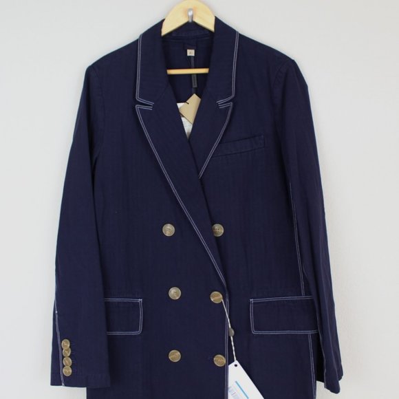 NWT Burberry Topstitched Double-breasted Coat - Picture 6 of 16